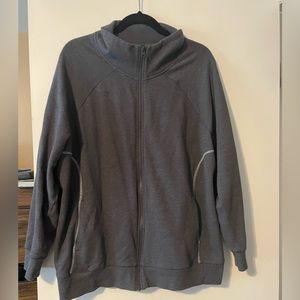 Z by Zella Zip up Sweatshirt in Gray, size 1X